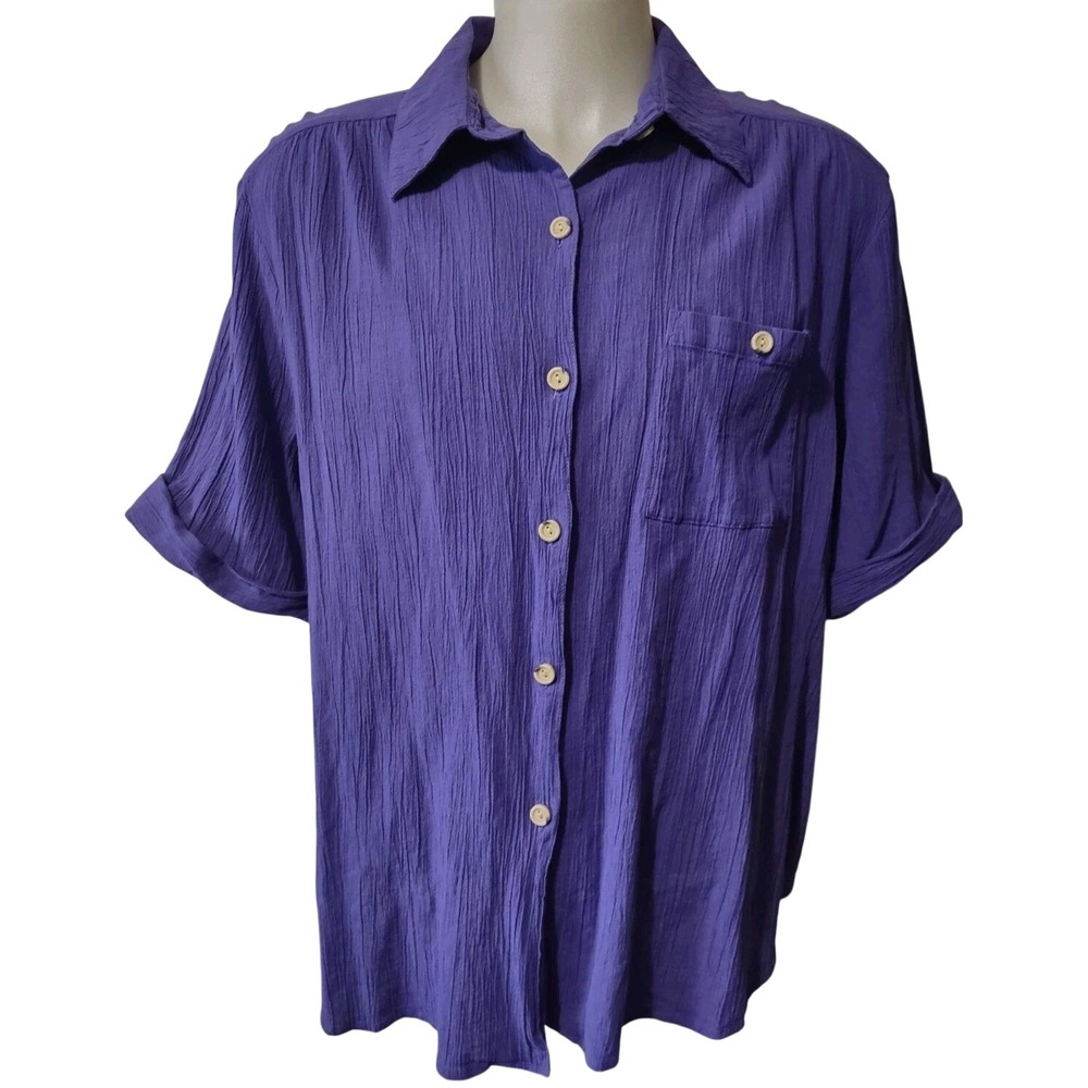 Shirt & Pants Set Womens 4XL Plus Size Vicki Wayne's Crinkle Style Pant Pockets - Picture 2 of 16